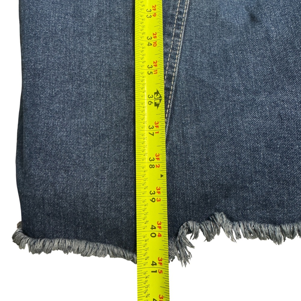SHEIN CURVE Blue Denim Maxi Skirt Frayed Hem A-Line Country Plus Sz 0XL - Picture 11 of 11
